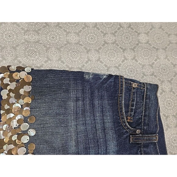 Vintage Y2K Abercrombie & Fitch Jean Mini Skirt Bedazzle Size 27 Womens 4 NWT - Picture 12 of 14